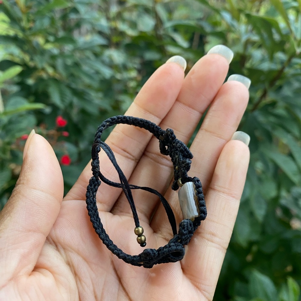 Agate macrame bracelet - Picture 7 of 7